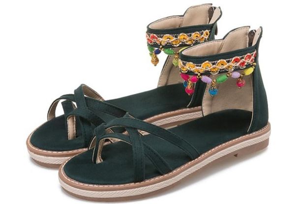 

2019 women's sandals in summer with new style flat bottom @76, Black