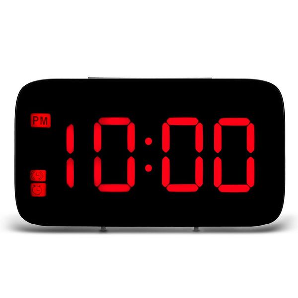 

portable size led alarm clock digital led display voice control electric snooze night backlight desktable clocks