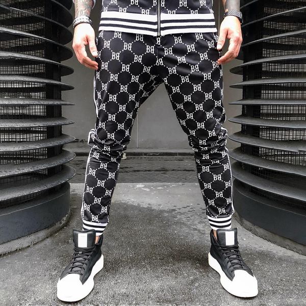 

new casual feet pants fashion men's 2019 hip hop men's trousers jogger streetwear wild trousers brand trousers, Black