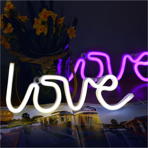 

led neon light string sign romantic 3d led night light letter light holiday xmas party wedding decorations romantic table lamps