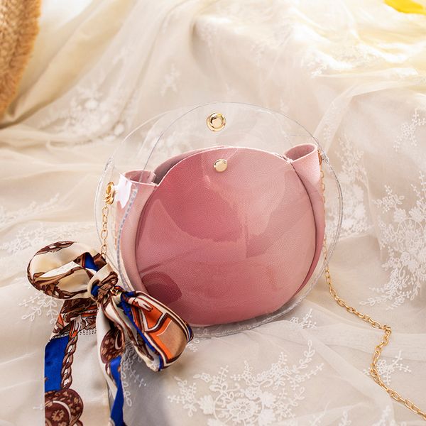 

2020 new korean version of the shoulder bag women's casual fashion transparent jelly small bag portable chain