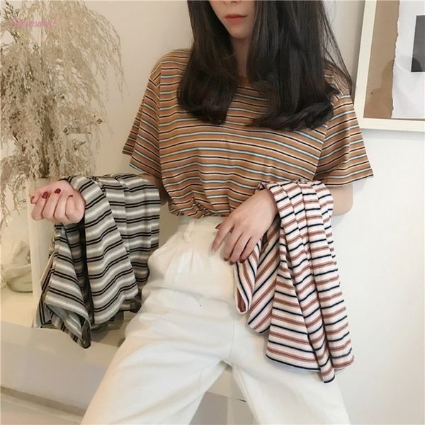 

womens designer t shirts pretty girls shortsleeve grid rhinestone casual short stripe shirts perspective handsome korean top, White