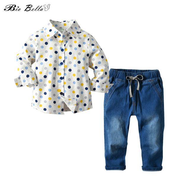 

дети детские осенние одежда джентльменский набор повседневный длинным рукавом футболка + брюки 2pcs / set дети мальчики одежда костюм весна, White