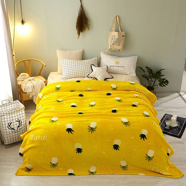 

new yellow microfiber blankets for beds big size blanket sofa travel fleece blanket winter home textile