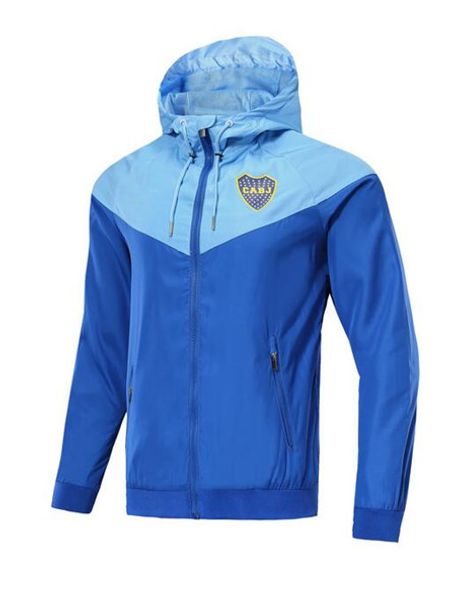 

18 19 boca wind coat jacket training suit 2018 2019 boca junior training uniform rain coat football uniform jacket tracksuit sweater set, Black