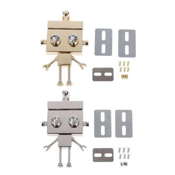 

fashion new robot shape clasp turn lock twist locks metal hardware diy craft replacement handbag shoulder bag purse accessories, Black