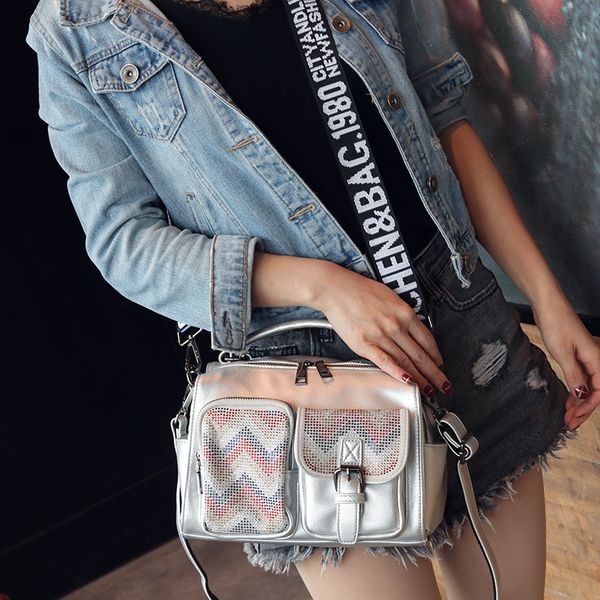 

diamond bag 2020 wave soft leather shoulder casual wide shoulder strap messenger multi-purpose small bag womens handbags purses