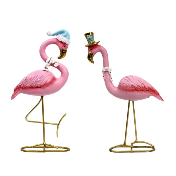 

2pcs resin flamingo furnishings sculpture decorations delicate gifts crafts