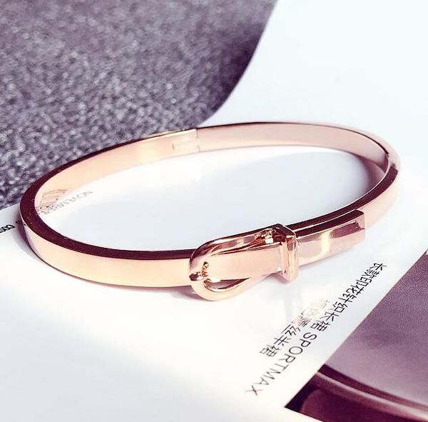 

fashion expandable wire open bangle bracelet manchette women girls rivet belt cuff bracelets snap button stainless steel jewelry, Black