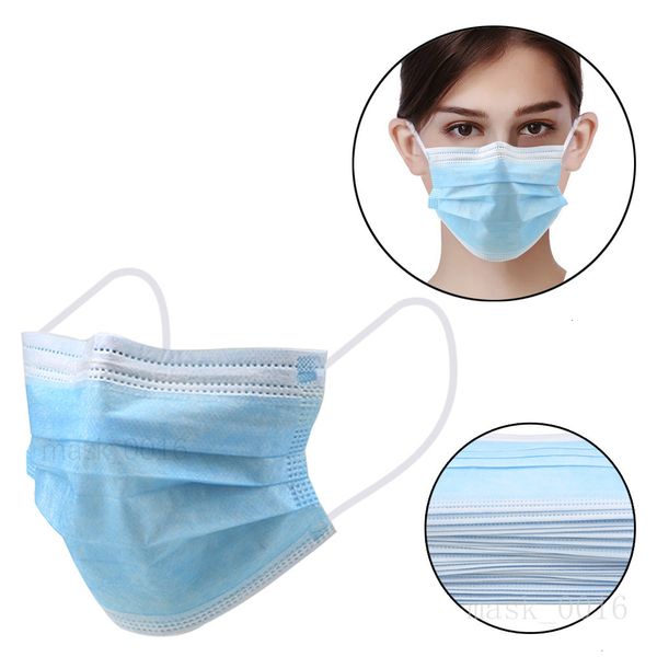 

100pcs 50 / 100шт маска одноразовых лица с упругим ear loop 3 слойные дышащая и удобная для блокировки пыли пакета загрязнения воздуха