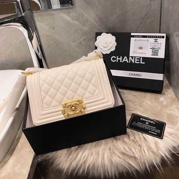 

Diamond lattice leather women luxury houlder bag black white 2019 women de igner fa hion handbag chain mall ca ual tote with box