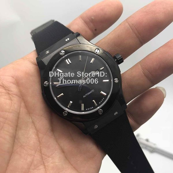 

2019 DP Factory Luxury Watch Black Case Black Face High Quality Rubber Strap 2813 Automatic Mens Watches Wristwatches Original Clasp
