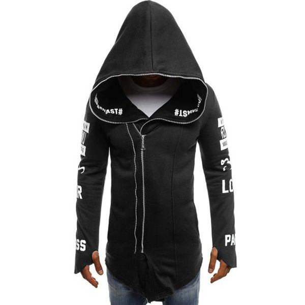 

men's hoodies & sweatshirts zogaa brand sweatshirt men zipper hooded coat casual outwear fashion streetwear mens jackets and coats, Black
