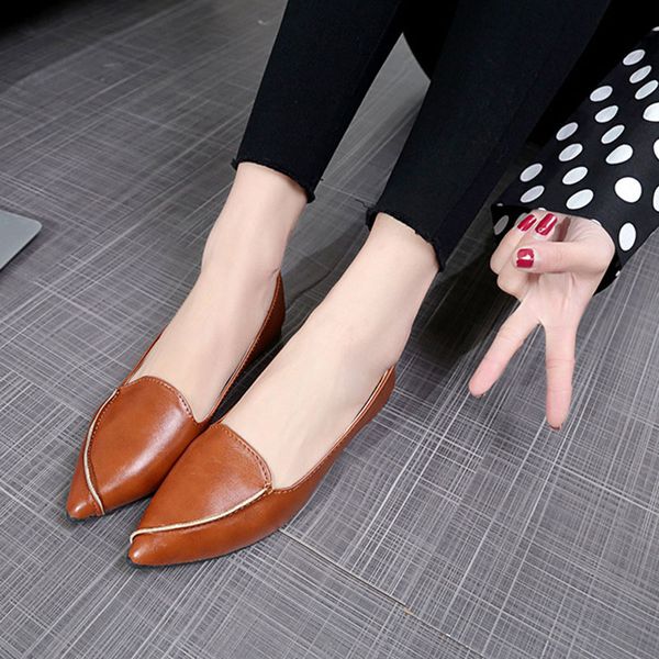 

spring new women flats shallow women shoes with pointed toe solid causal fashion rubber mujer shoes xwd7151, Black