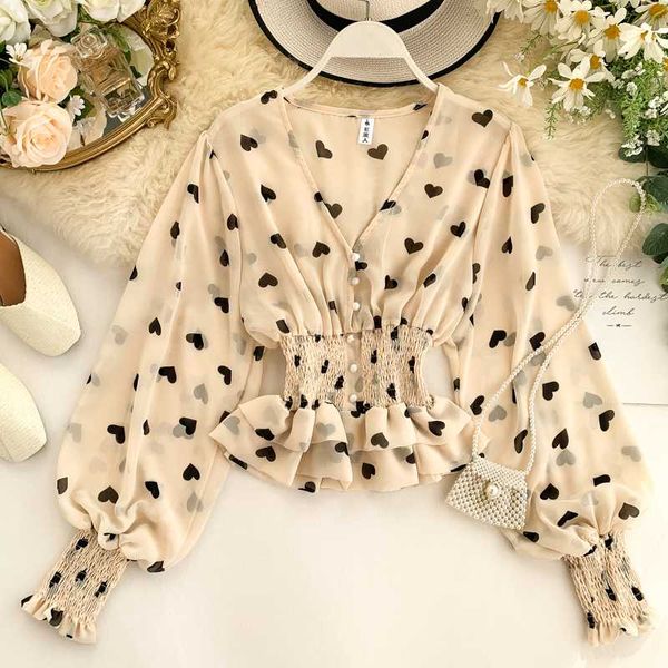 

2020 new fashion women's clothing chiffon shirt v-neck blouse womens and blouses, White