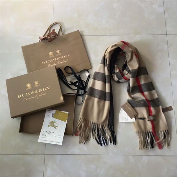 

2018 all-new winter thick cashmere scarves high-end fashion brand cashmere scarves for men and women 200*70cm have labels, Blue;gray