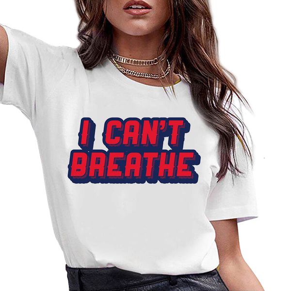 

wn293 i can't breathe i can't breathe female t-shirt short sleeve, Gray;blue