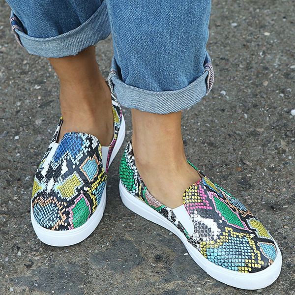 

sagace shoes 2019 autumn women's loafers women slip-on shoes casual women flat woman snake female sneakers plus size n7, Black