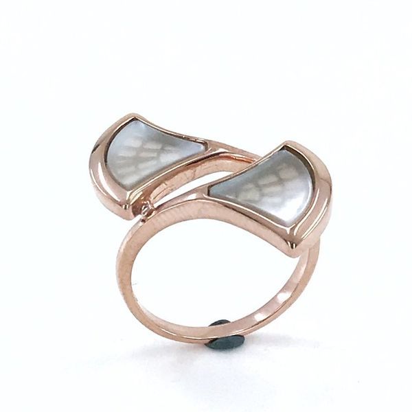 

italian quality design mother of pearl gemstone silver ring, Golden;silver