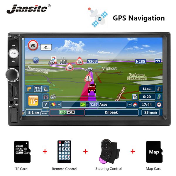 

jansite 7" 2 din 1080p car radio dvd gps mp5 player digital touch screen multimedia player car autoradio steering wheel controls