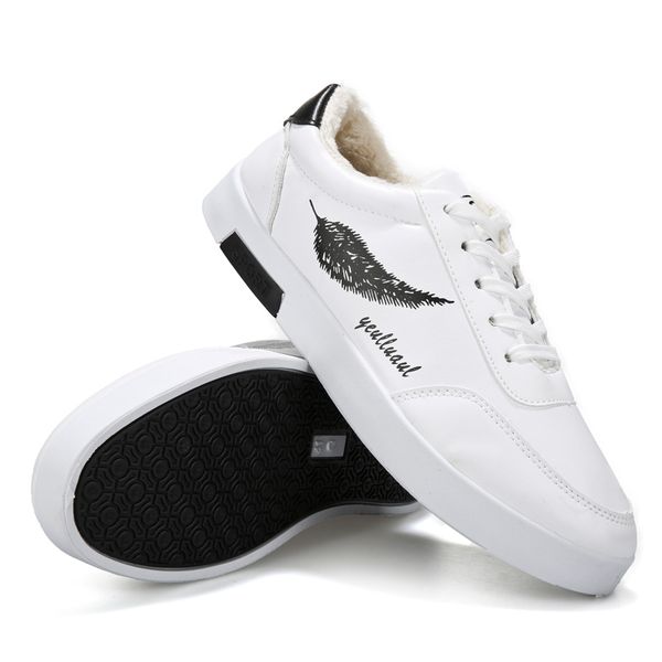 

ulzzang pu skater shoes fashion velvet skate sneakers korean low cut rugged casual teenage plimsolls male trendy winter board shoes, Black