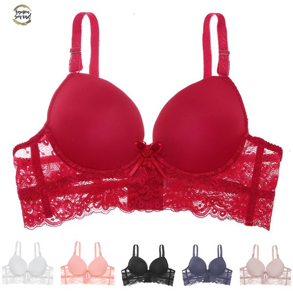 

women fashion lace bra patchwork bralette push up bra cotton seamless intimates female bra lingerie for lady plus size 2019, Red;black