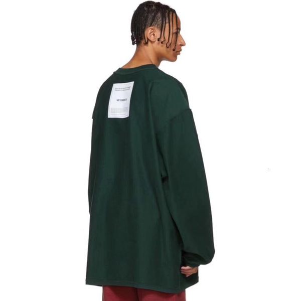 

19fw vetements double-sided wear long sleeve solid pullover sweatshirt crewneck fashion sweater couple street hoodies t shirts hfymwy267, Black