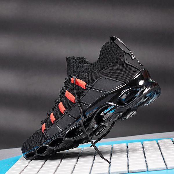 

2019 new outdoor men running for men jogging walking sport shoes high-quality lace-up breathable blade red sneakers