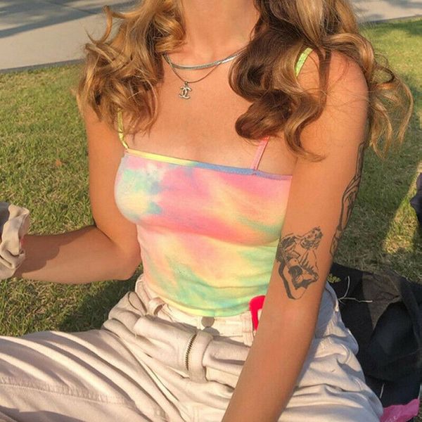 

new style women camis casual off shoulder cami vest thin new colorful summer casual skinny short fashion 2019, White