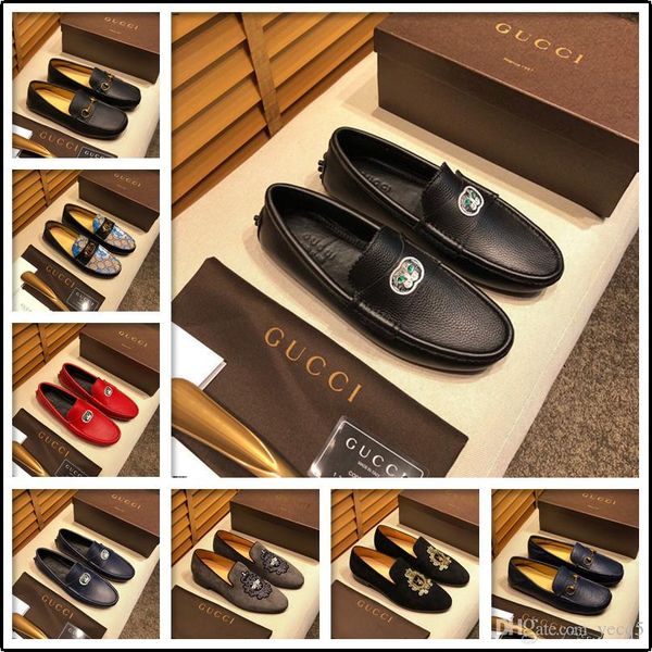 

21sf casual men loafers luxury brands sheepskin leather men shoes fashion moccasins footwear slip on men's flats male driving shoes ye5, Black