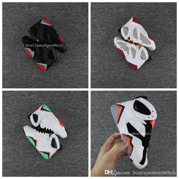 

2018 new kids retro basketball shoes kids six sneakers kids size 28-35 come with box, Black