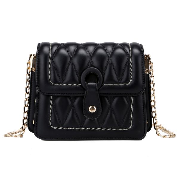 

191218 ivog new arrival everyday ladies small shoulder crossbody handbag black chain quilted fashion hand bags for women 2019