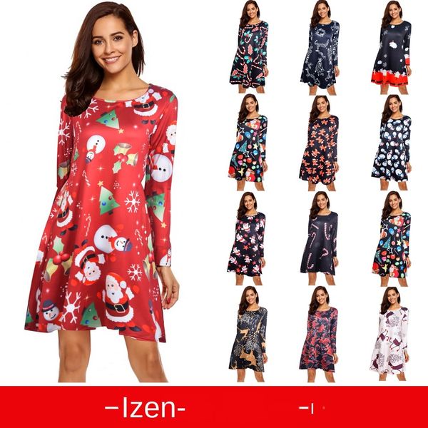 

womens designer dress christmas print dress, Black;gray