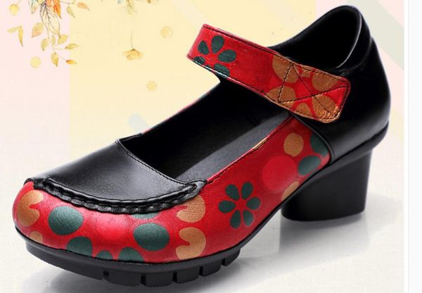 

2020 spring and autumn with new style coarse heel round head mother shoes ee326598, Black