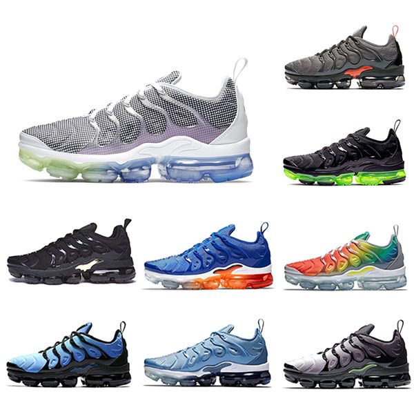 

grid printed tn plus mens running shoes geometric black zebra active fuchsia midnight navy spirit teal women men trainer sports sneakers