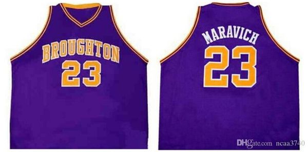 

custom men youth women vintage #23 pete maravich broughton school basketball jersey size s-4xl or custom any name or number jersey, Black