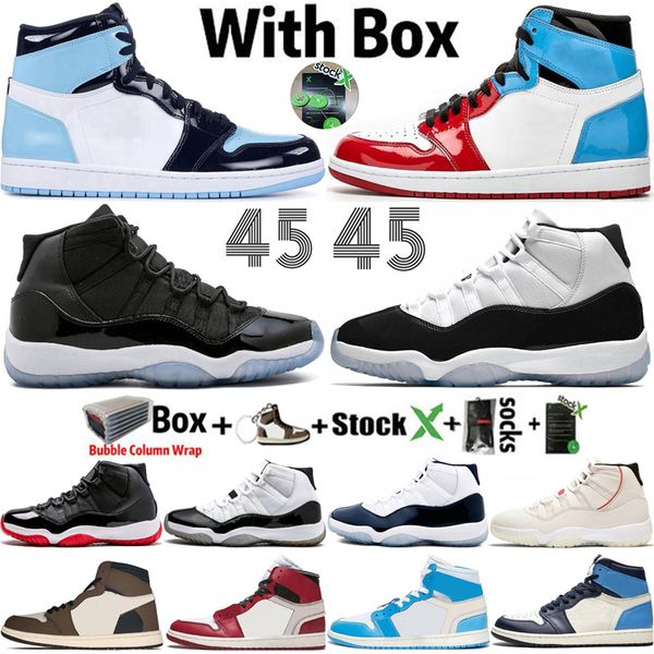 

big size 13 1 3 1s fearless unc mens women basketball shoes designer 11 bred 11s concord 45 23 trainers sports sneakers, White;red