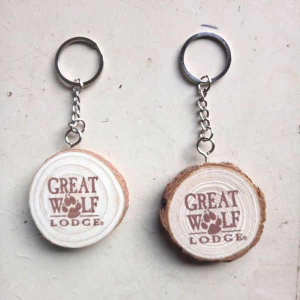 

10pcs unfinished natural wood slices keychain wooden blank hand-painted pendant diy keyring car bag charm jewelry making, Silver