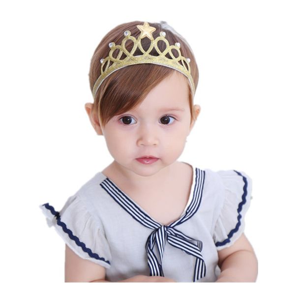 

new kids crown headwear girl tiara princess costume hair accessories 5 colors fashion cute children hair band jewelry, Slivery;white