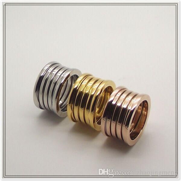 

seller fashion stainless steel spring rings for women men bulg wedding engagement ring fine jewelry, Silver