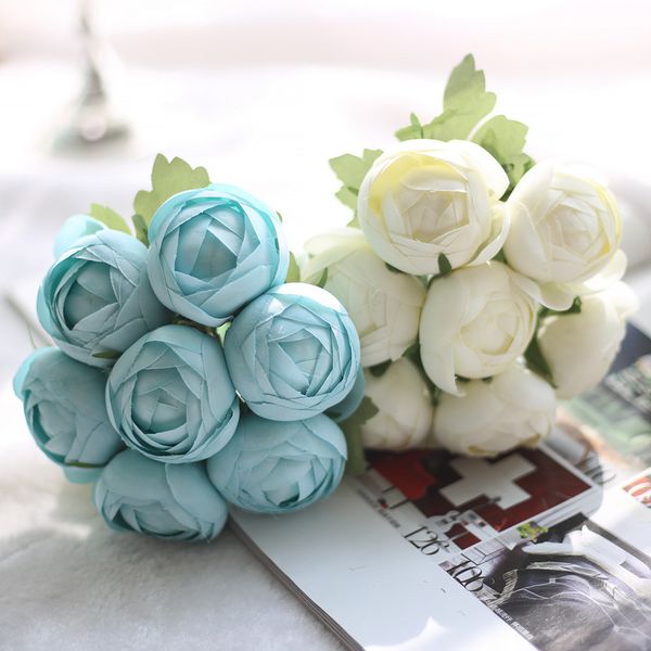 

7 heads artificial flowers bouquet christmas festive party supplies autumn decoration flower wall wedding flores artificiais