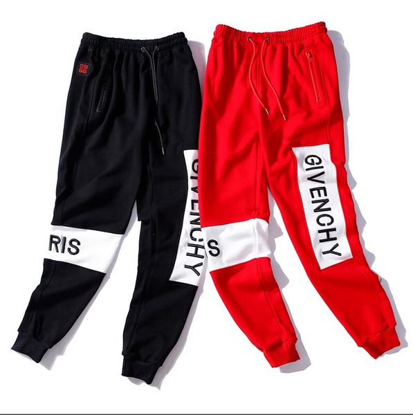 

высокое качество джоггер брюки мужчины 2019giv.enchy фитнес бодибилдинг тренажерные залы брюки для бегунов бренд одежды осень пот брюки брит, Black