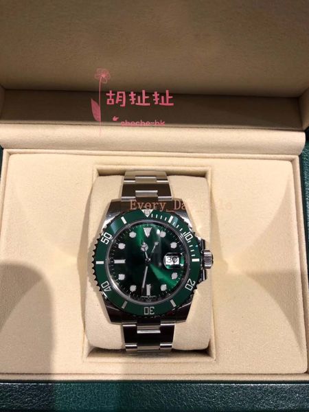 

Водонепроницаемый %100 модернизированный versio Luxury Sub дата 116610 зеленый 40 мм мята Халк