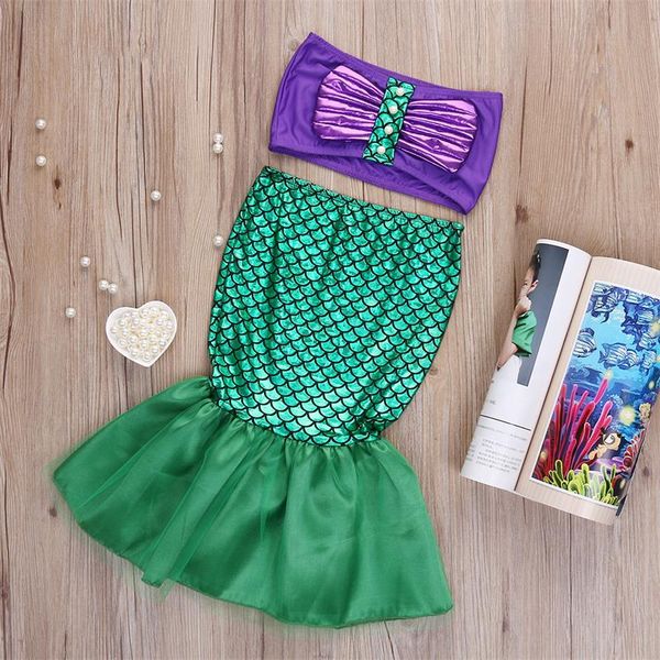 

2-7years 3pcs kid girls bikini set mermaid tail girls swimwear summer chidren swimsuit swimming costume
