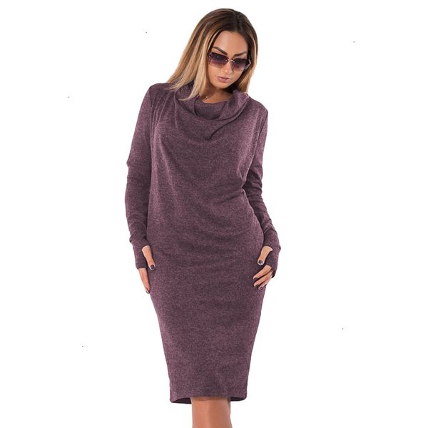 

женщины одежда женская платья рукав длинная осень высокая шея женщины большой размер платья сгущает 5xl плюс размер платья mid теленок одежд, Black;gray