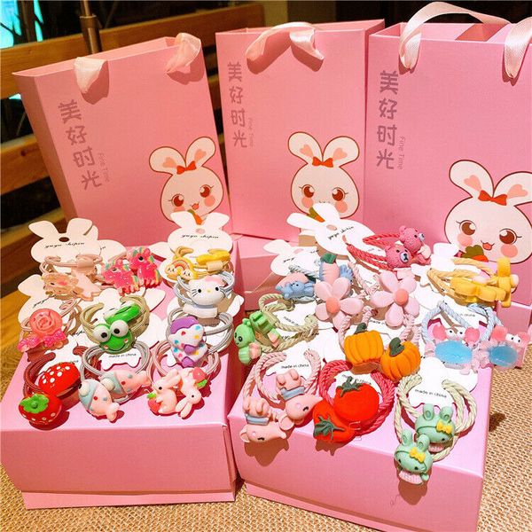 

20pcs women girls hair band ties rope ring elastic hairband ponytail holder 5 style new years gifts, Slivery;white