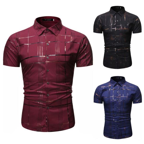 

2020 mens shirts clothes dropshipping short sleeve fashion print cotton shirt mens clothing, White;black