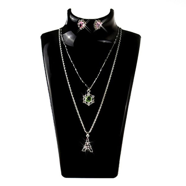 

three colors 13.5*13.5*21cm necklace jewelry pendant display stand holder show decorate jewelry display shelf ear studs rack, Pink;blue