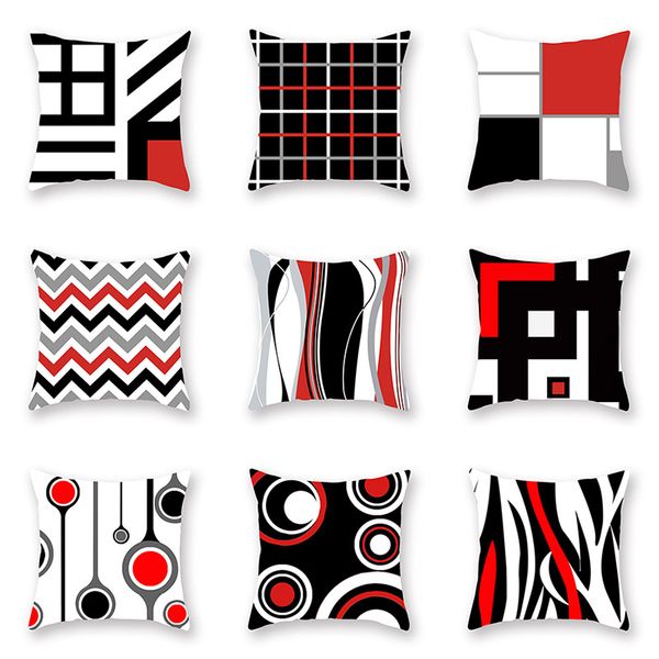

striped geometric line pillow case cushion cover glamour printing pillowcase cushion cover home office sofa car decor 9 color hh7-2025