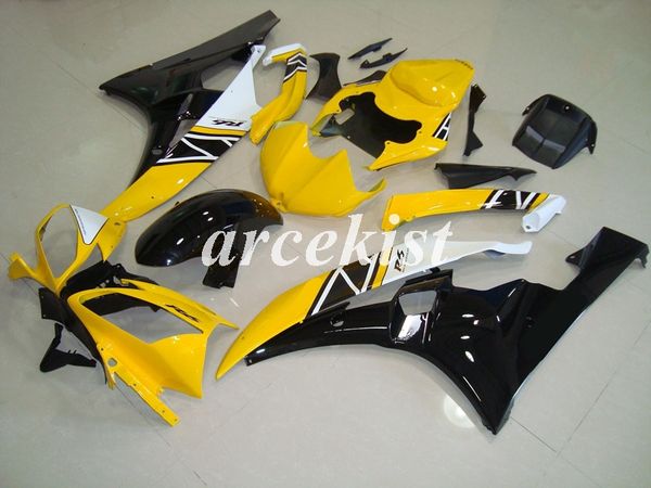 

новый abs литья под давлением для мотоциклов обтекатели kit подходит для yamaha yzf-r6 2006 2007 06 07 r6 yellow black light